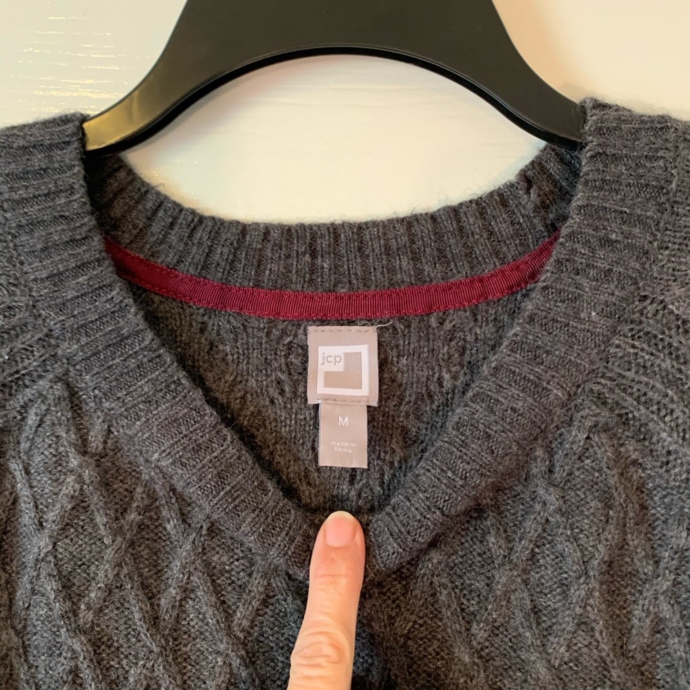 warm comfy sweater gray woven look long JCpenny - Picture 4 of 8